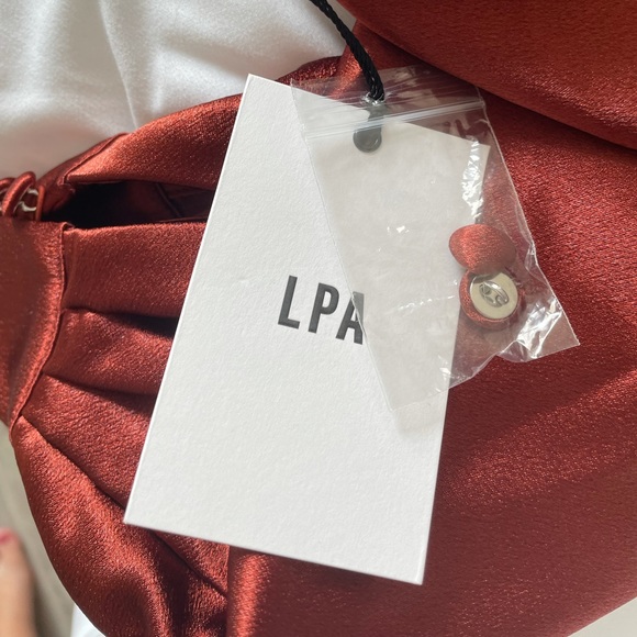 LPA | Revolve Wrap Dress in Cherry Brown - Picture 5 of 6